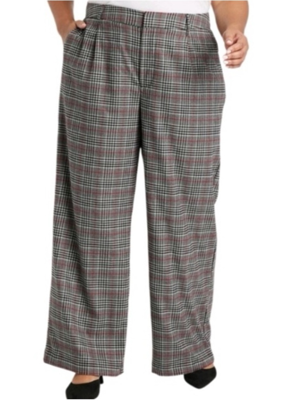 Ava & Viv Plaid High Rise Ankle Comfort Stretch Ankle Trousers Plus Size NWT - Picture 3 of 11